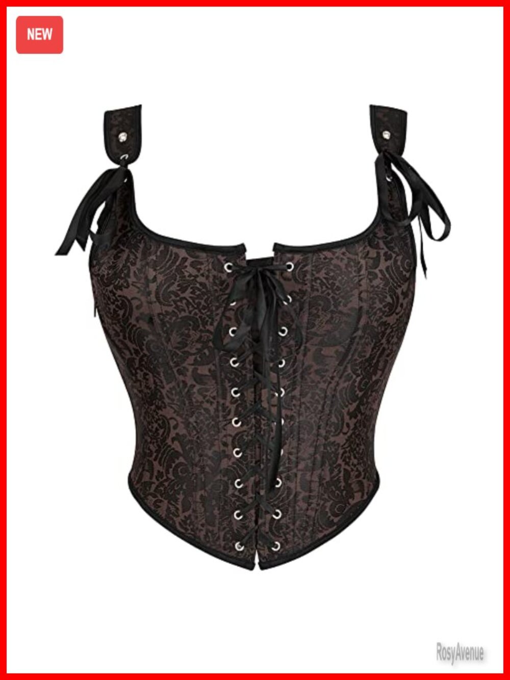 Mealah Renaissance Floral Corset Top Lace-Up Push-Up Overbust Bustier
